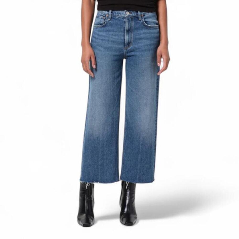 AGOLDE Ren Jean Size 25 Chord Comfort Stretch High Rise Straight Dark Wash NWOT